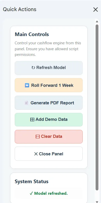 Quick Actions Sidebar